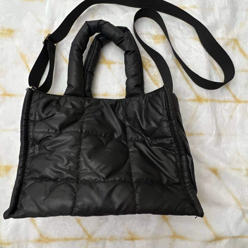 Like Dreams Women's Kiara Quilted Puffer Heart-embossed Tote